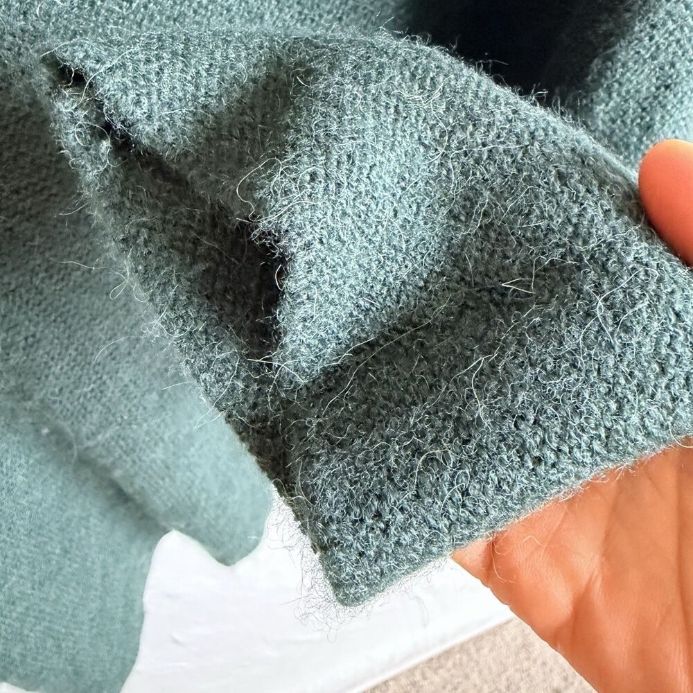 Peruvian Connection 100% Royal Alpaca Sweater Green Knit Pullover L/XL - Picture 10 of 11